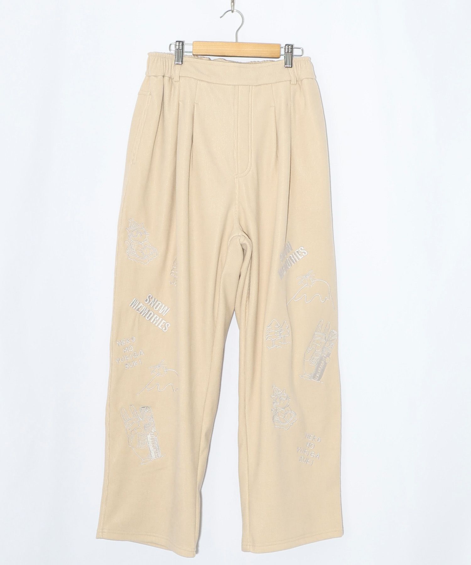 ラビルとネコのスノーメモリー裏起毛パンツ-28