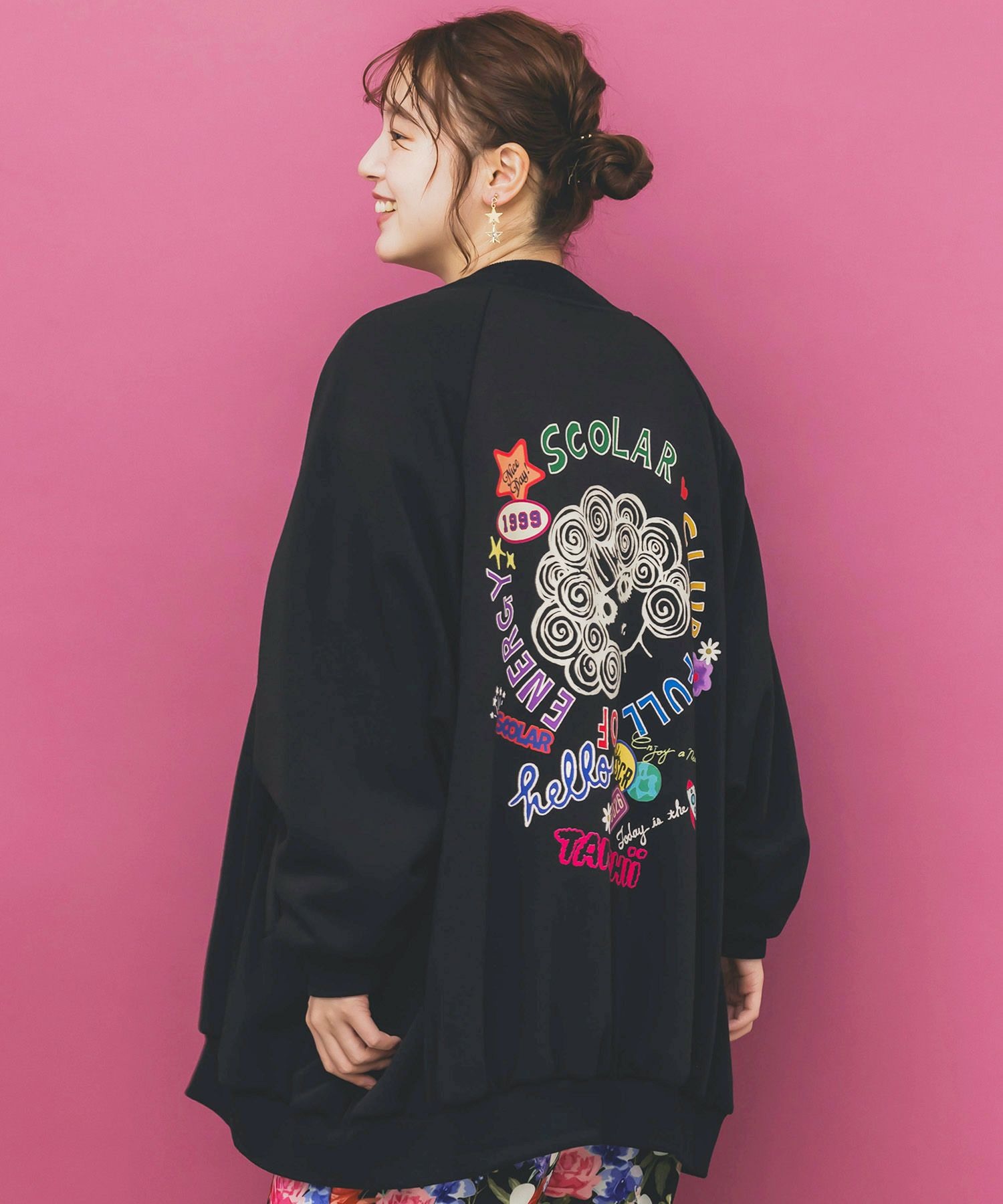 153735：カラフルドット柄 双面フランネルブルゾンの通販-ScoLar