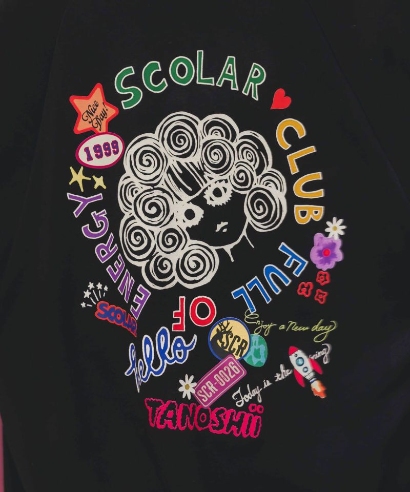 ポップ柄裏起毛裏毛×フライスブルゾン-8