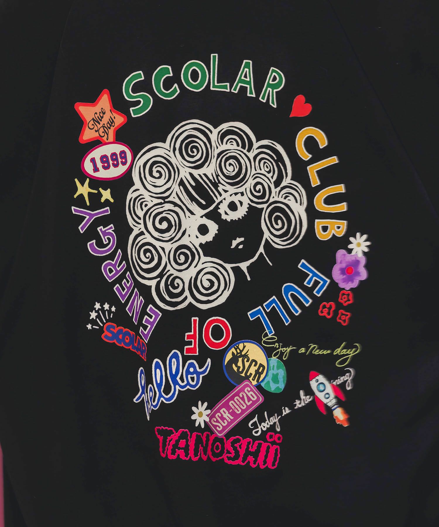 ポップ柄裏起毛裏毛×フライスブルゾン-8