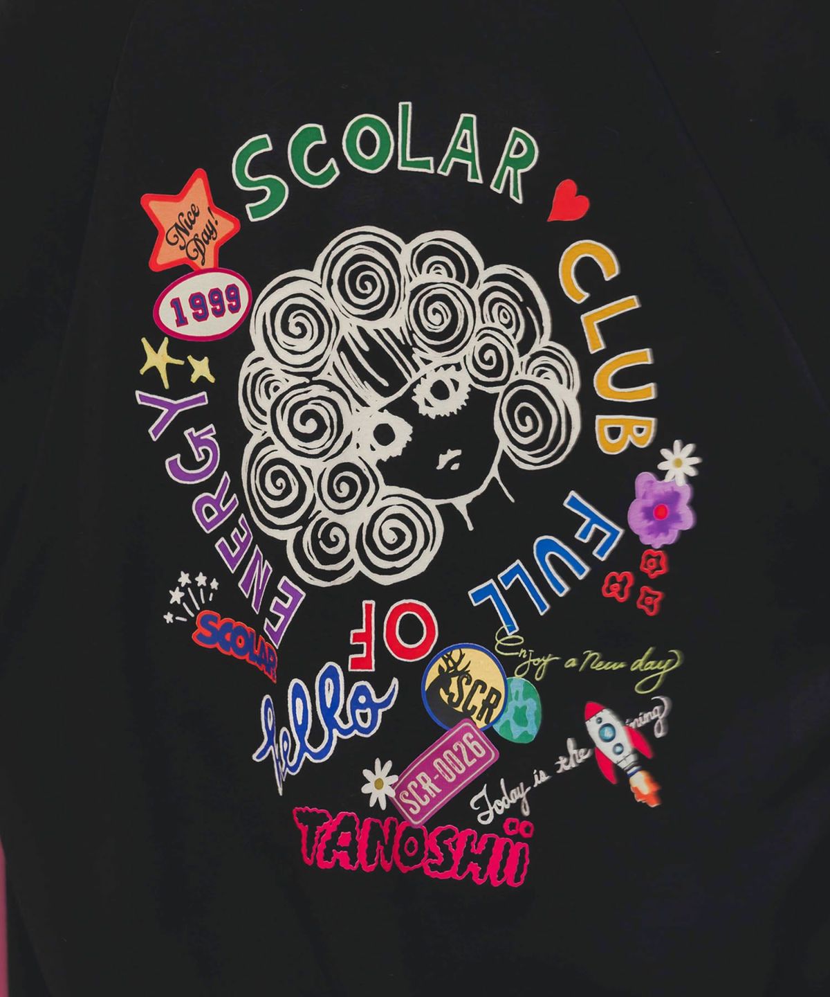 ポップ柄裏起毛裏毛×フライスブルゾン-8