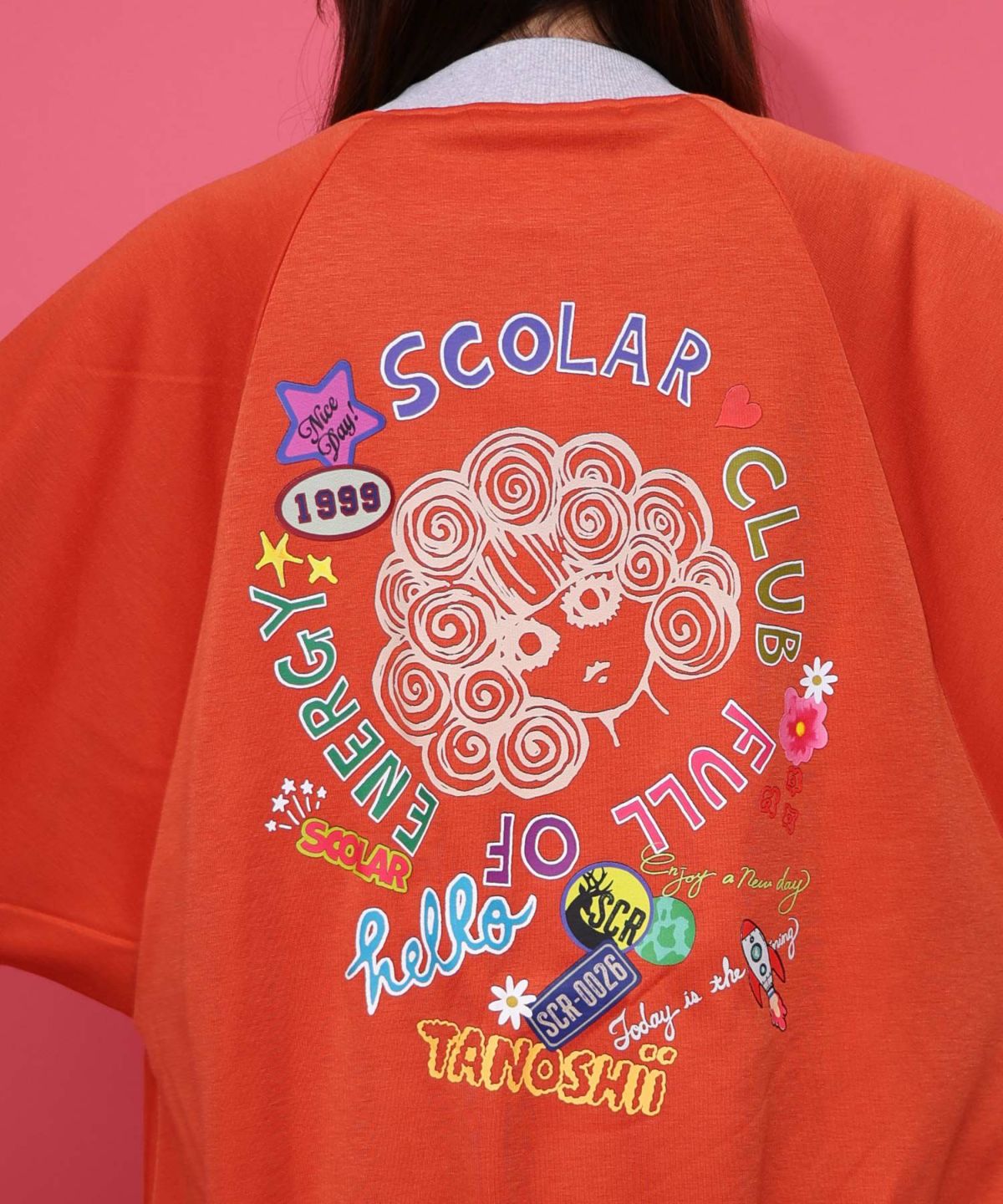 ポップ柄裏起毛裏毛×フライスブルゾン-14