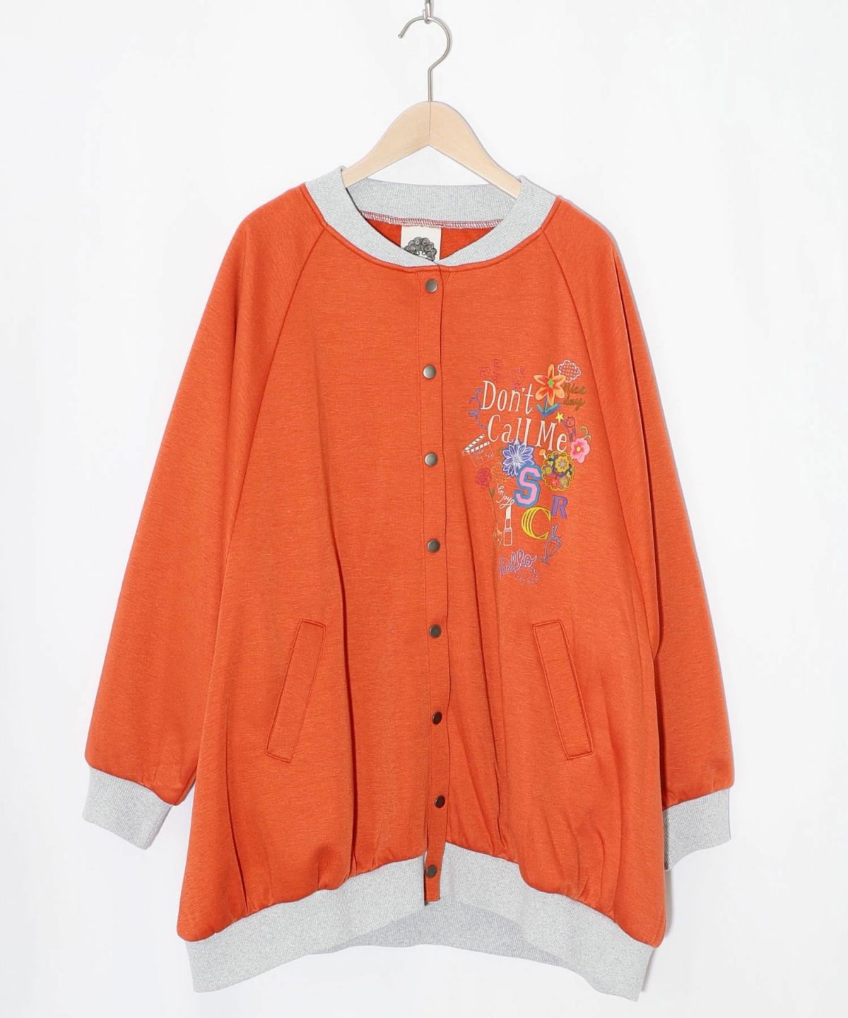 ポップ柄裏起毛裏毛×フライスブルゾン-18