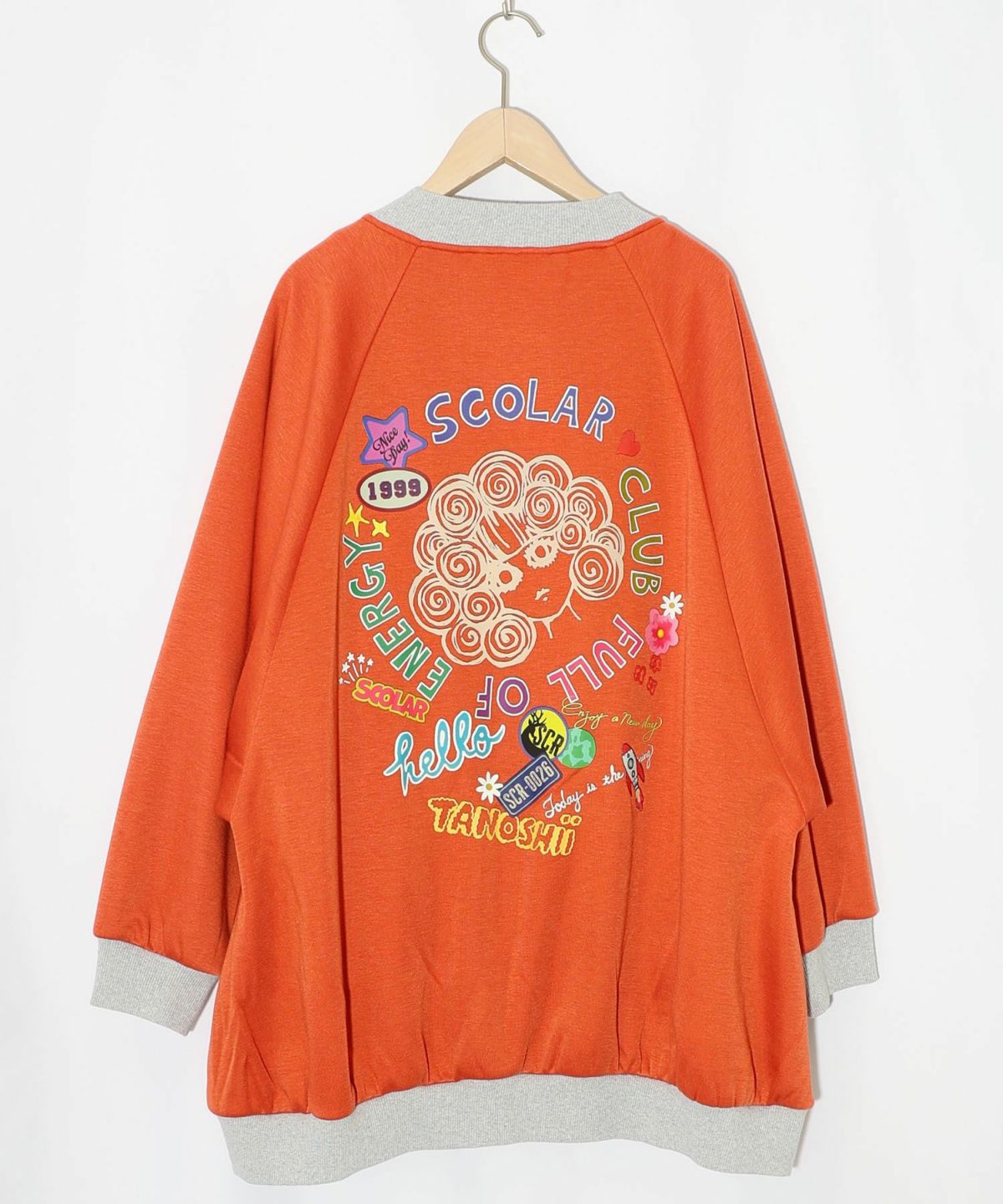 ポップ柄裏起毛裏毛×フライスブルゾン-19