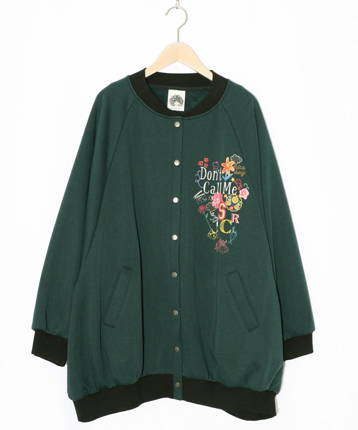 ポップ柄裏起毛裏毛×フライスブルゾン-21