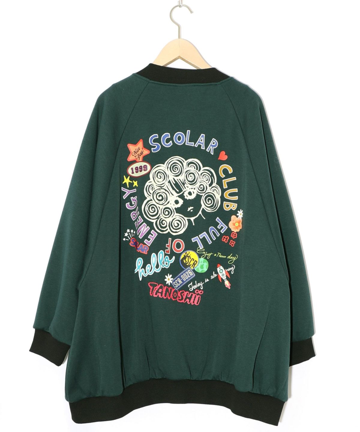 ポップ柄裏起毛裏毛×フライスブルゾン-22