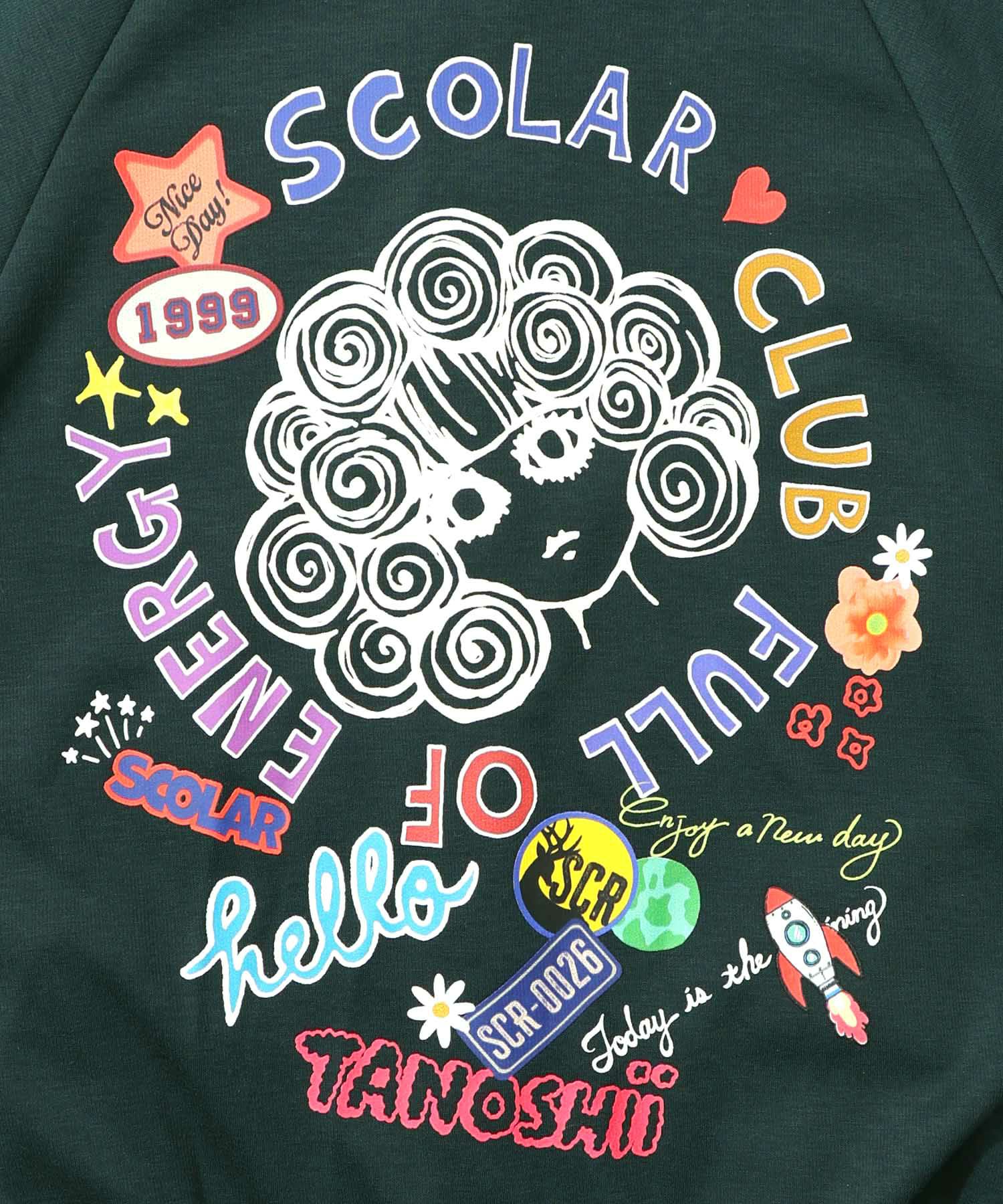 ポップ柄裏起毛裏毛×フライスブルゾン-23