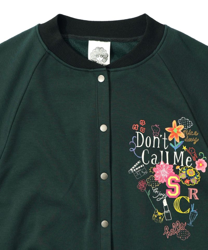 ポップ柄裏起毛裏毛×フライスブルゾン-24