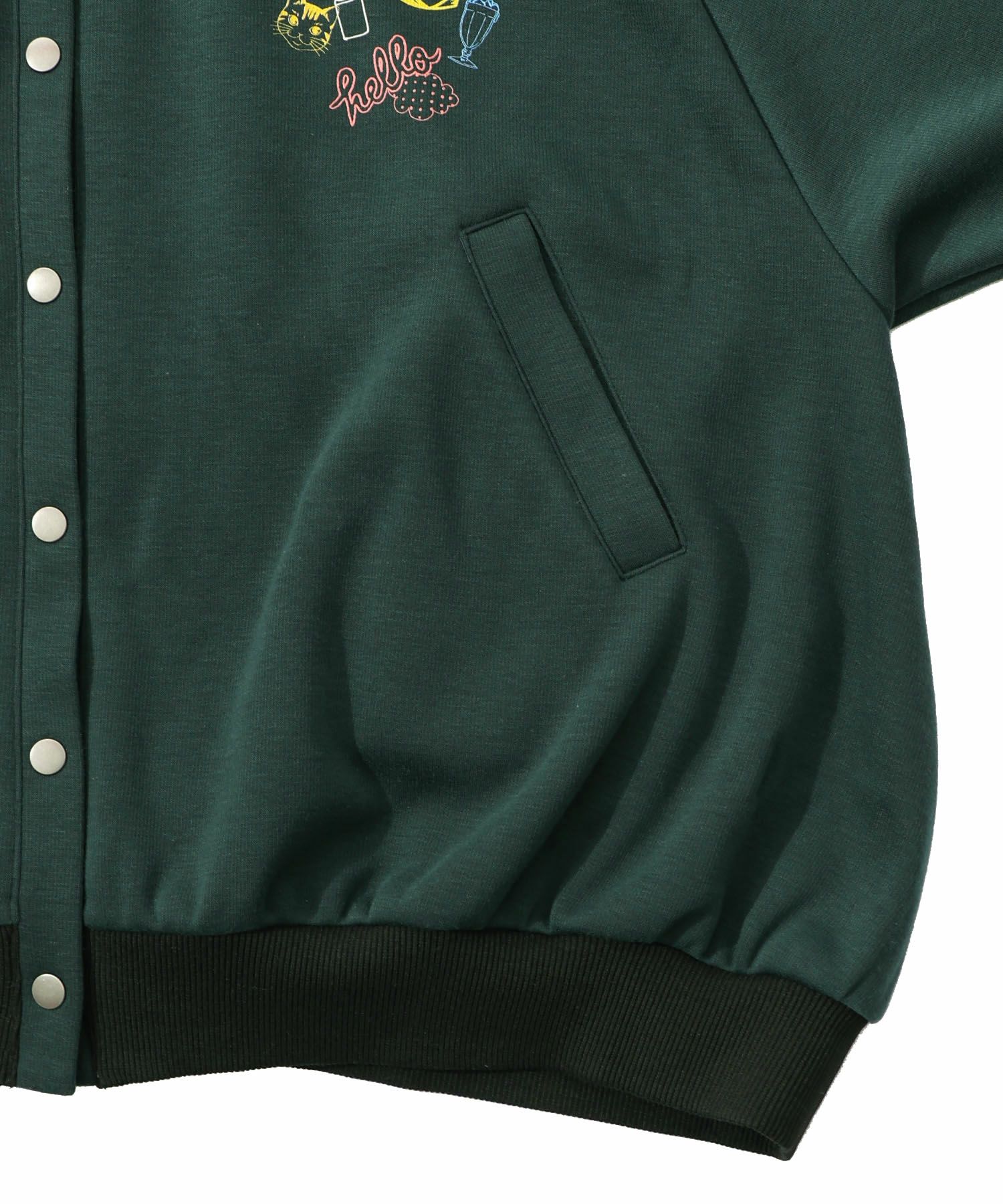 ポップ柄裏起毛裏毛×フライスブルゾン-26