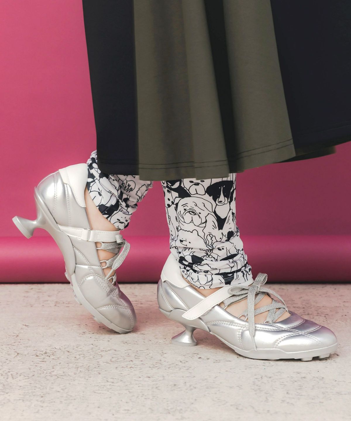 スカラー3柄展開 裏起毛スムースレギンス-4