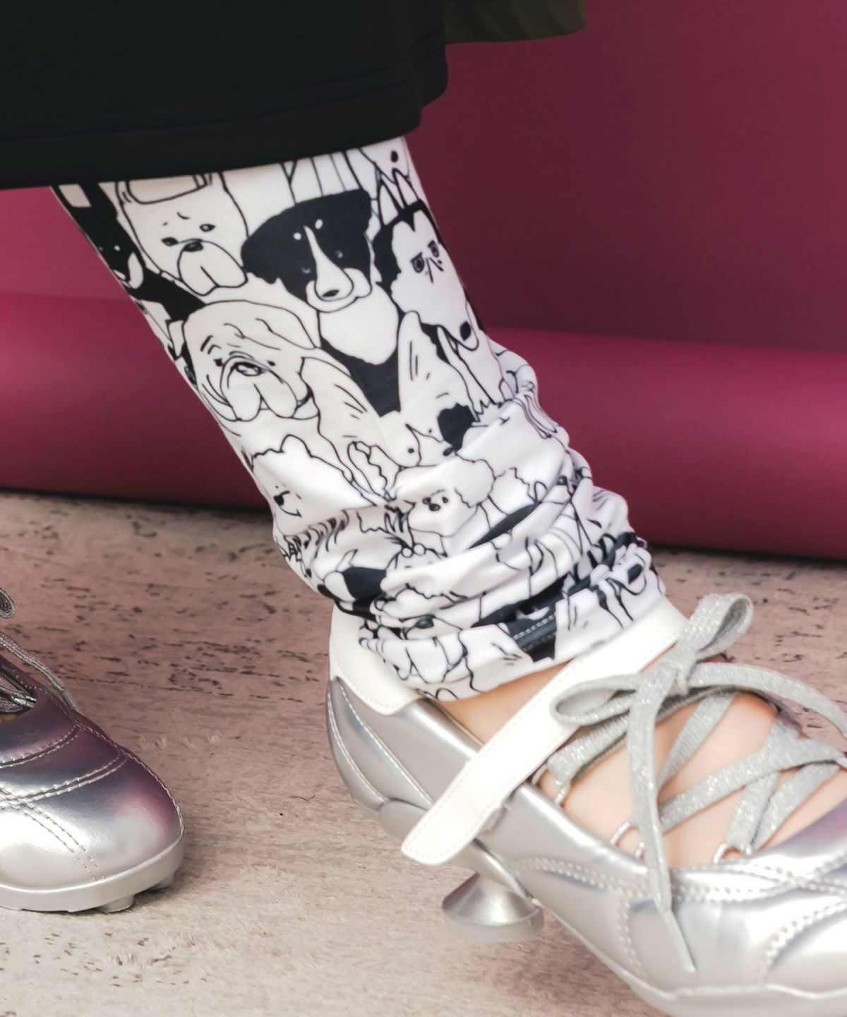 スカラー3柄展開 裏起毛スムースレギンス-6