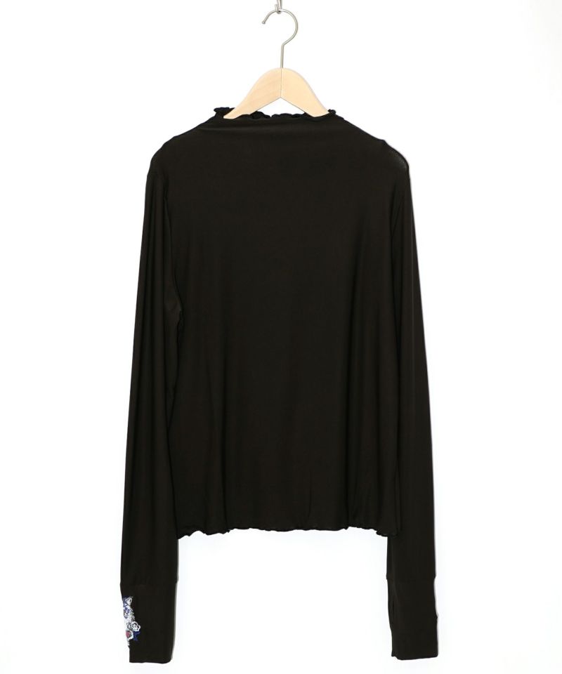 ネコ刺繍袖×メロウ裏起毛スムースインナー-13