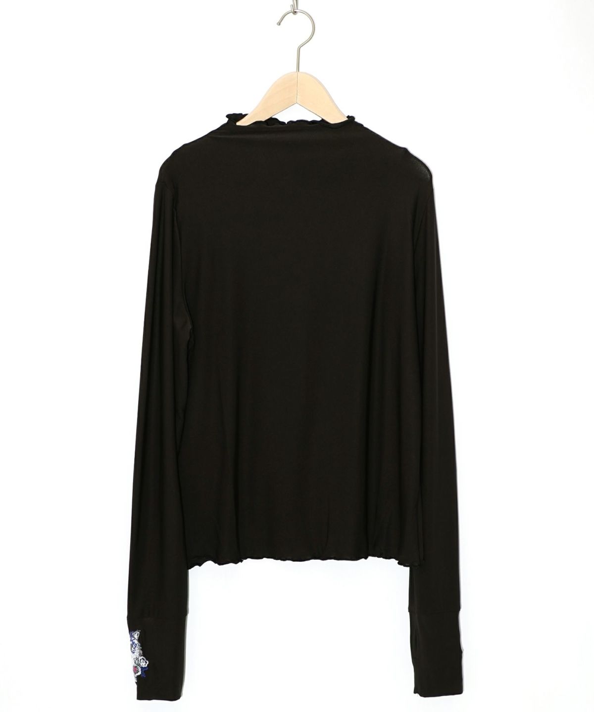 ネコ刺繍袖×メロウ裏起毛スムースインナー-13