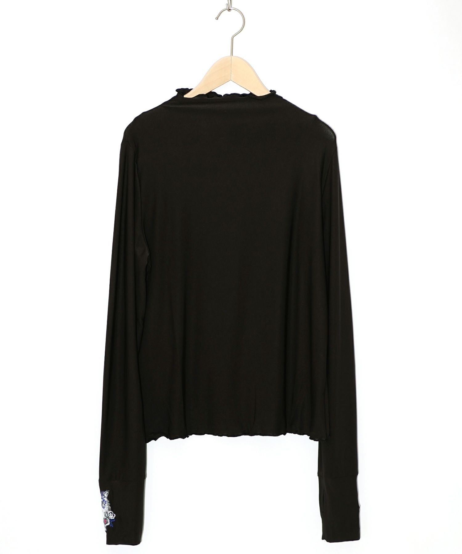 ネコ刺繍袖×メロウ裏起毛スムースインナー-13