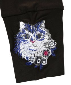 ネコ刺繍袖×メロウ裏起毛スムースインナー-14