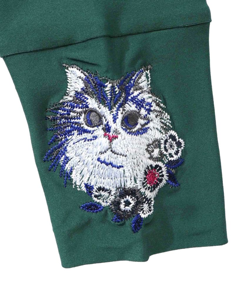 ネコ刺繍袖×メロウ裏起毛スムースインナー-16