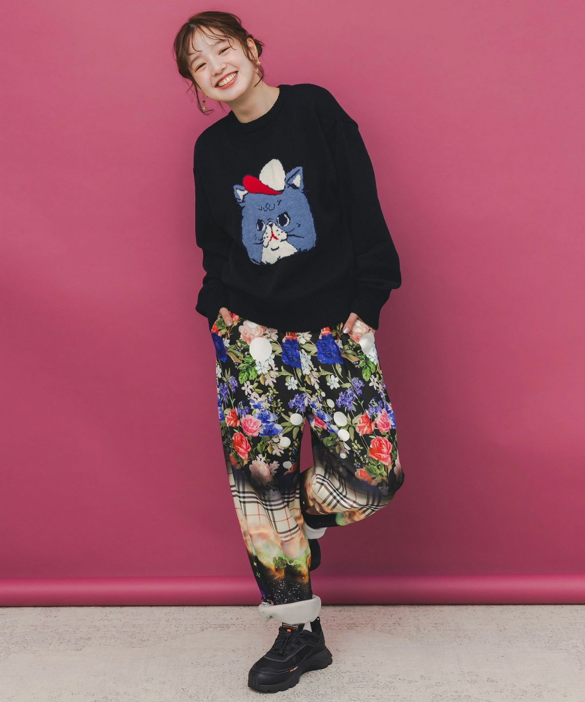 ダークメルヘン風3柄展開ボンディングパンツ-2