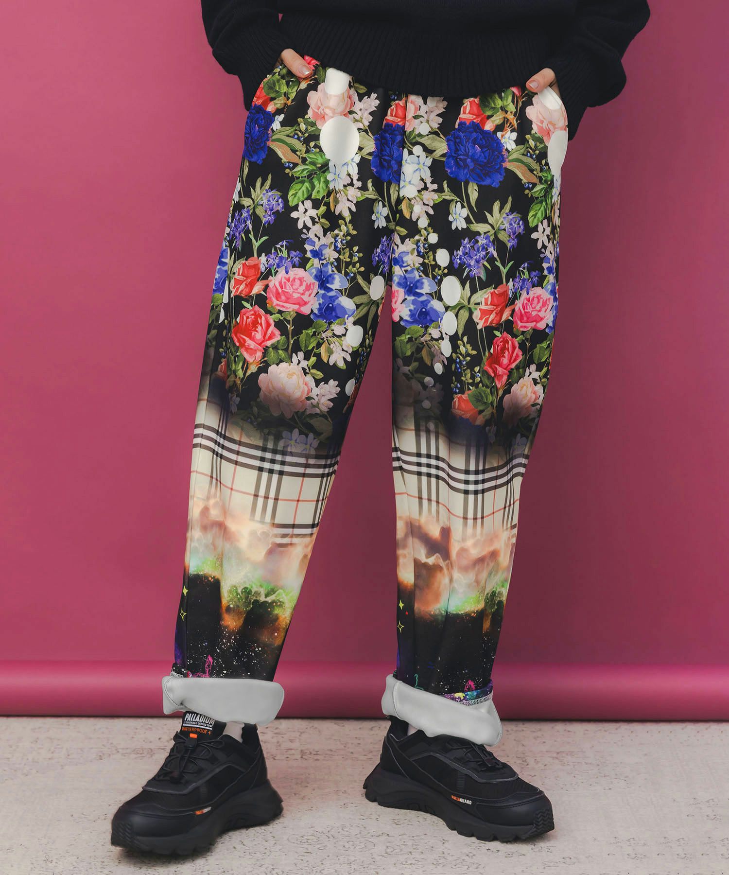 ダークメルヘン風3柄展開ボンディングパンツ-3