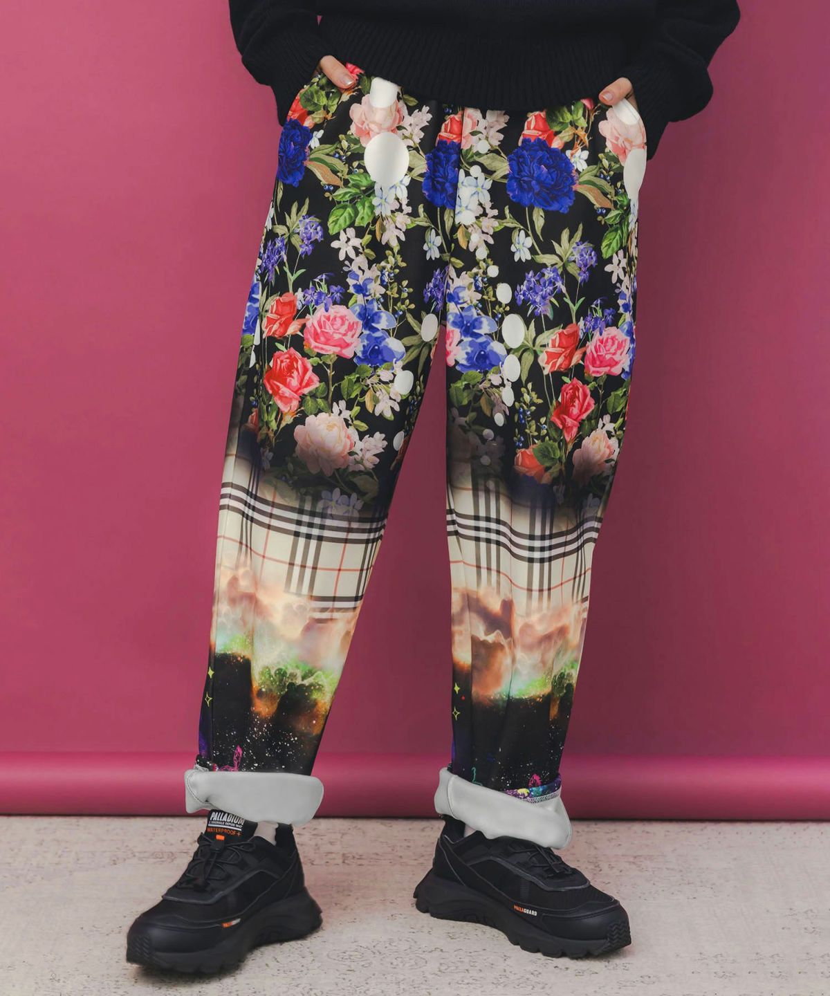 ダークメルヘン風3柄展開ボンディングパンツ-3