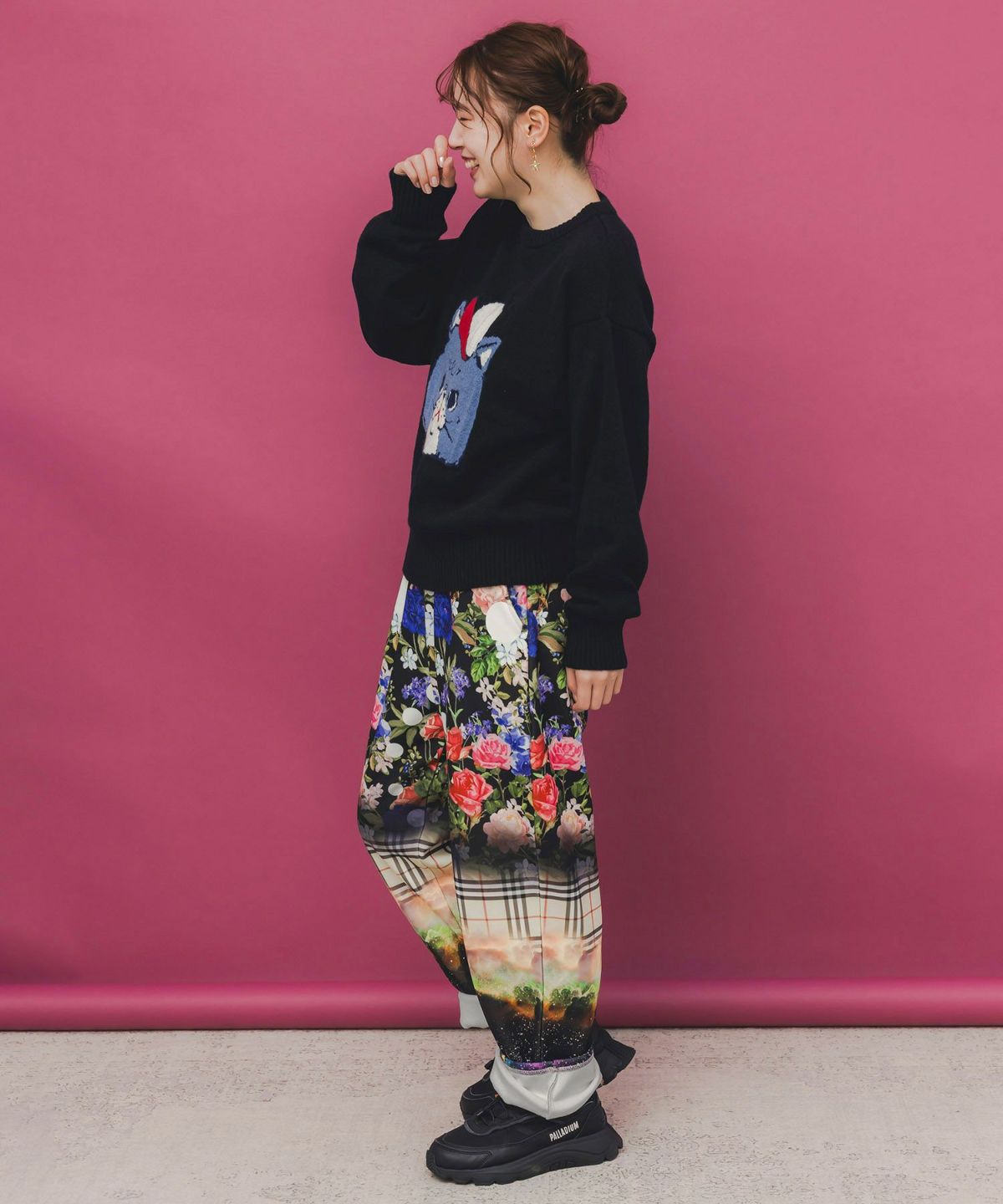 ダークメルヘン風3柄展開ボンディングパンツ-6