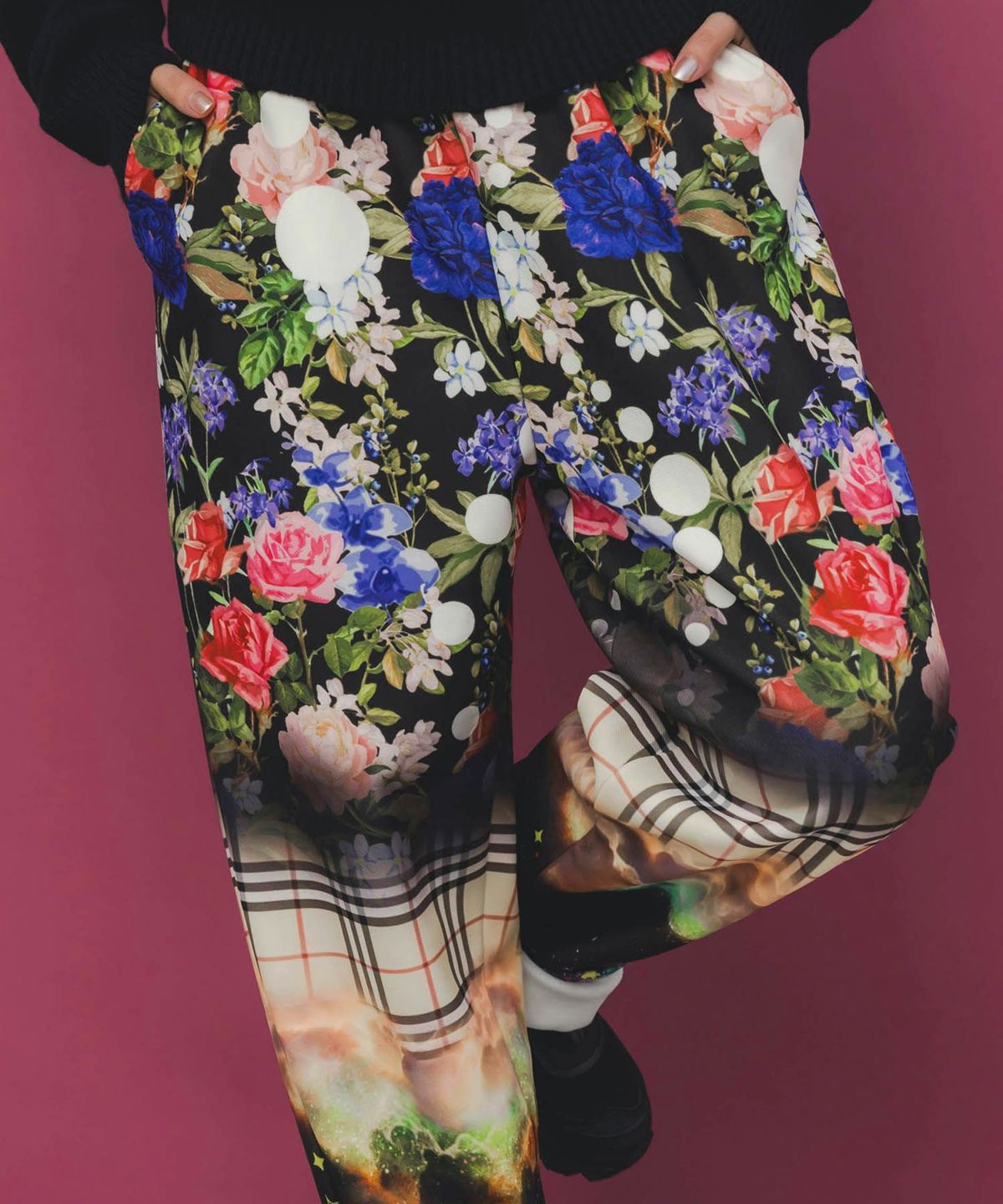 ダークメルヘン風3柄展開ボンディングパンツ-7