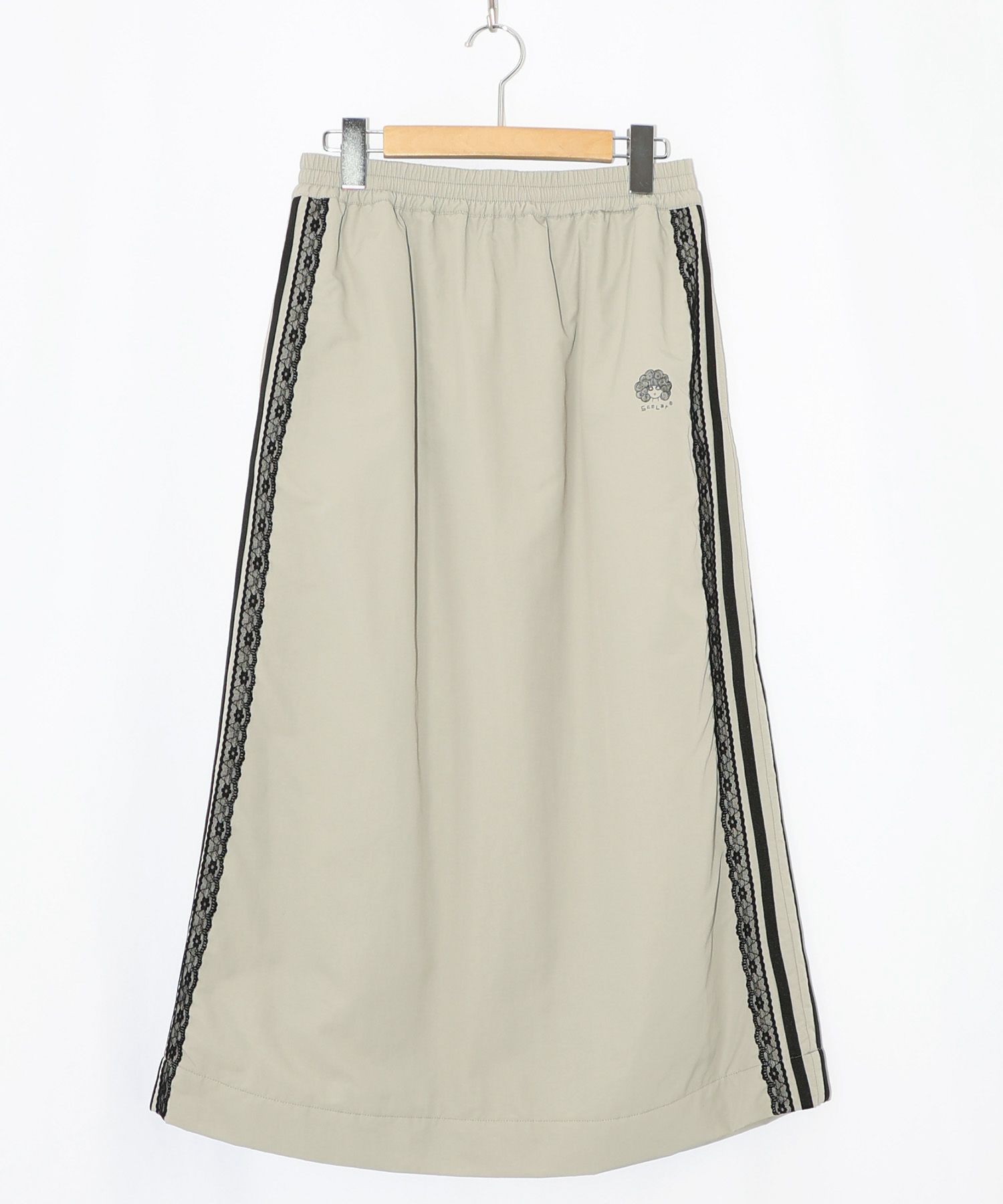 レース×ライン入りナイロンワッシャースカート-8