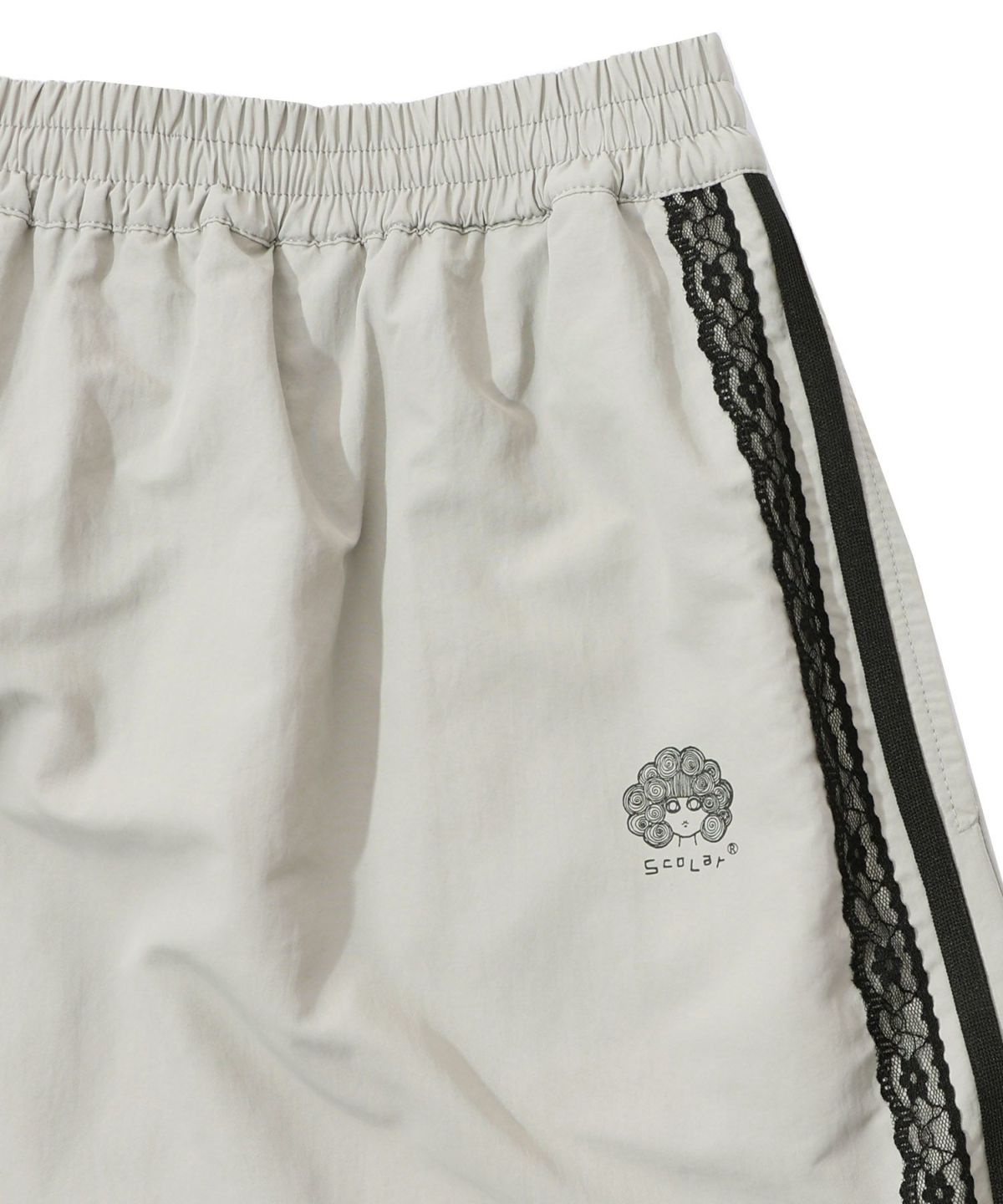 レース×ライン入りナイロンワッシャースカート-9