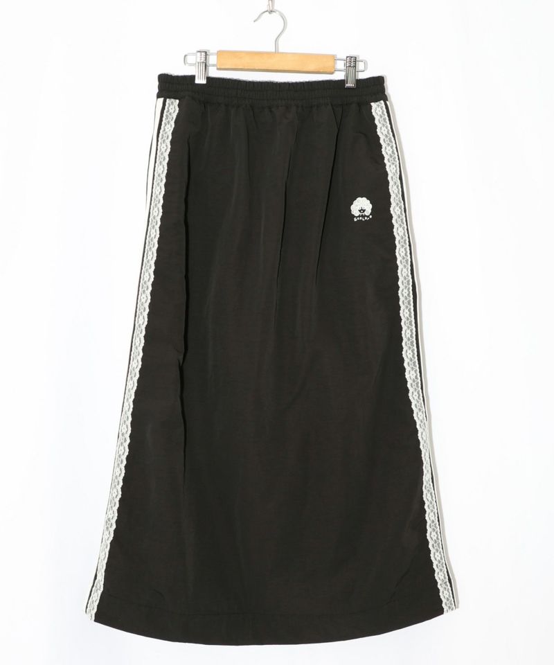 レース×ライン入りナイロンワッシャースカート-10