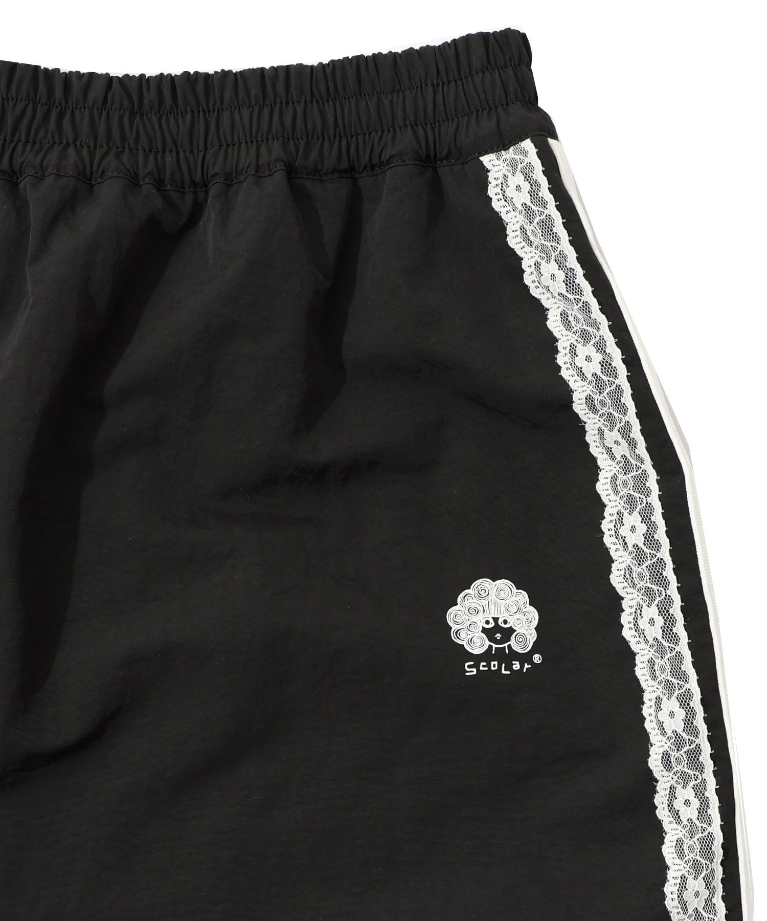 153719：レース×ライン入りナイロンワッシャースカートの通販-ScoLar