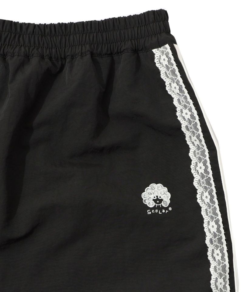 レース×ライン入りナイロンワッシャースカート-11