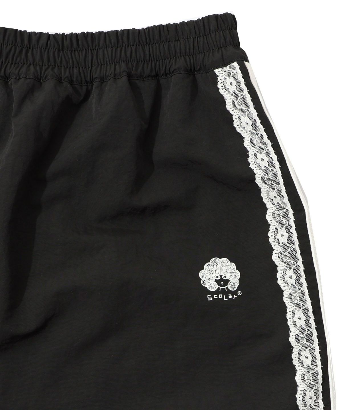 レース×ライン入りナイロンワッシャースカート-11