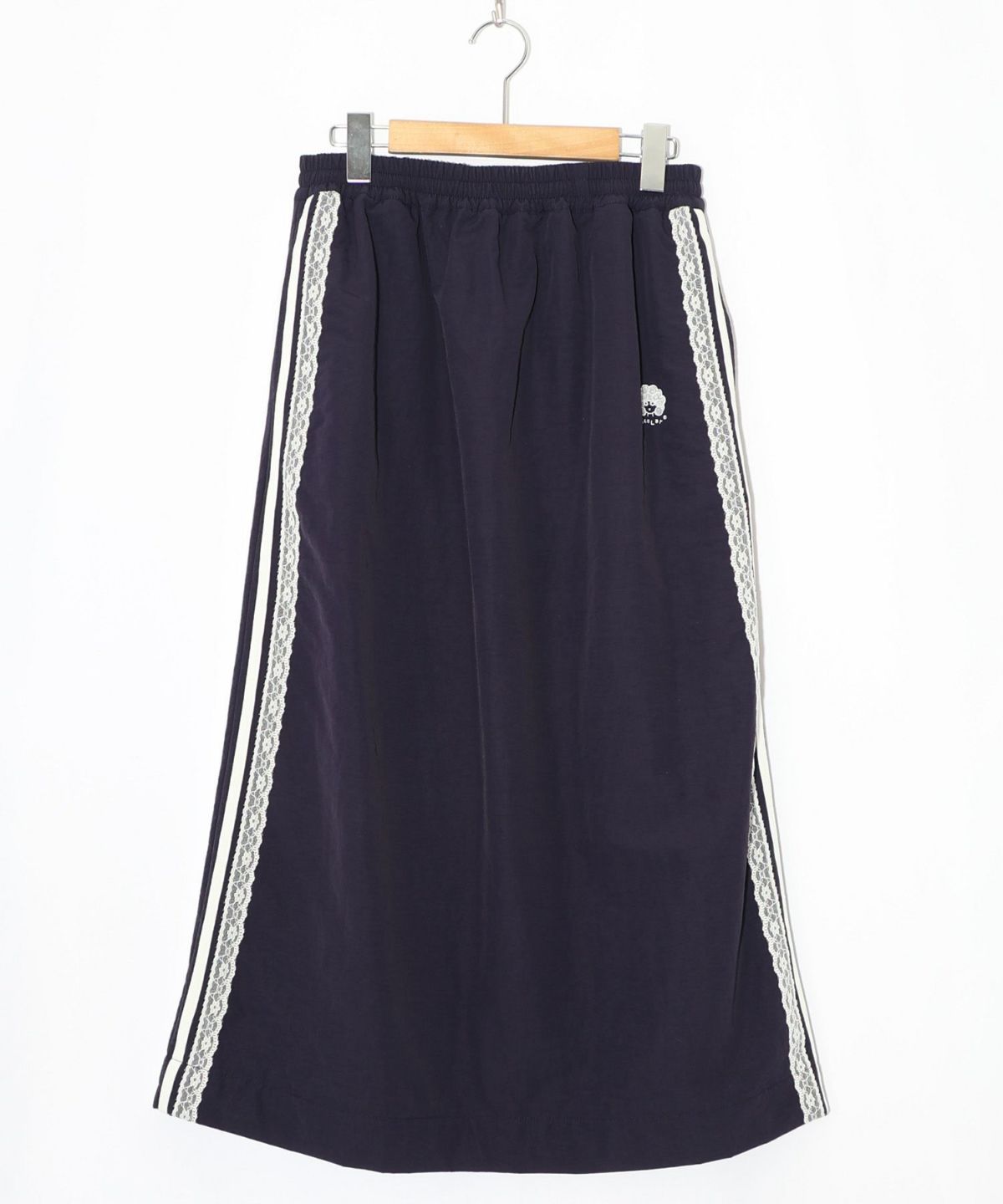 レース×ライン入りナイロンワッシャースカート-12