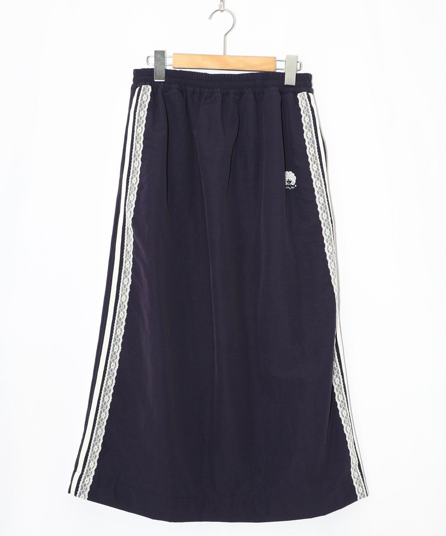 レース×ライン入りナイロンワッシャースカート-12