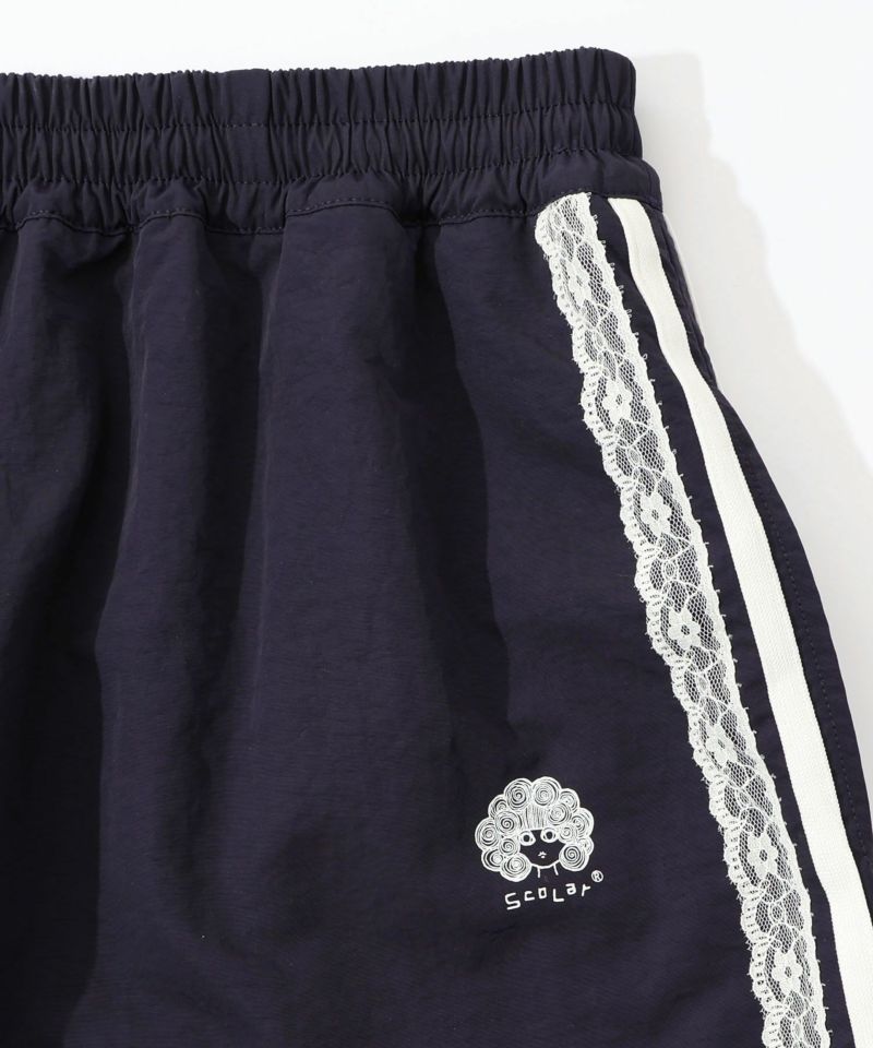 レース×ライン入りナイロンワッシャースカート-13