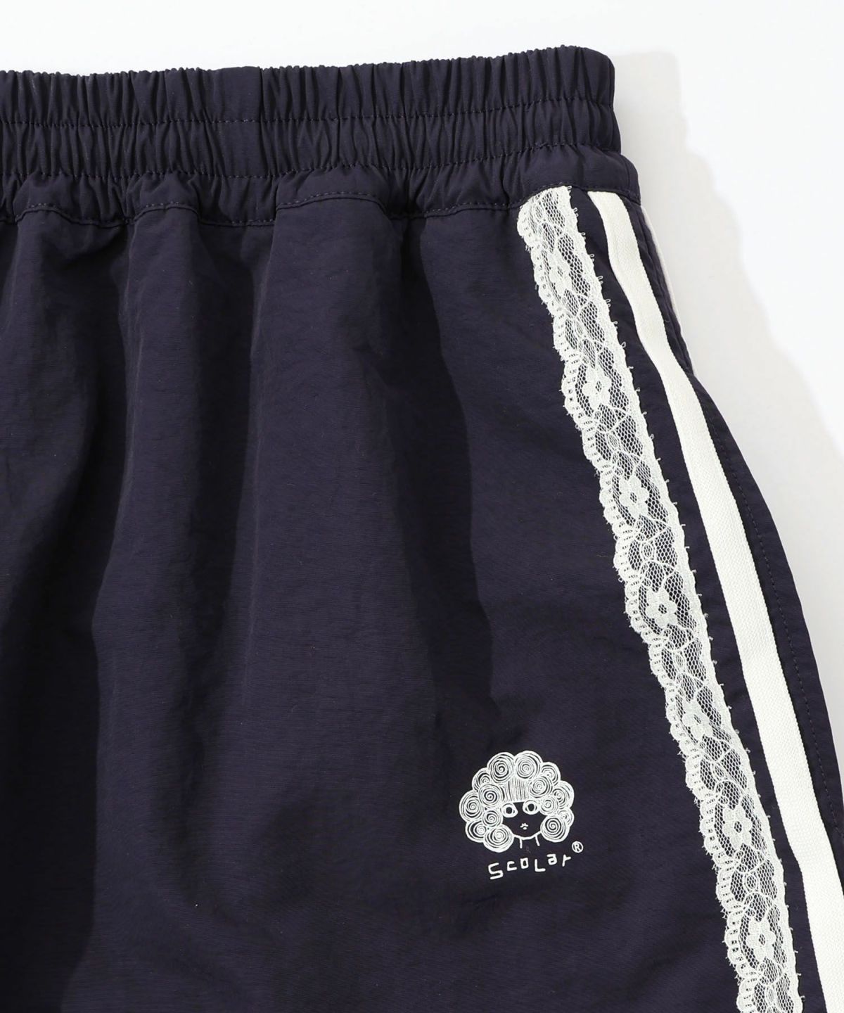 レース×ライン入りナイロンワッシャースカート-13