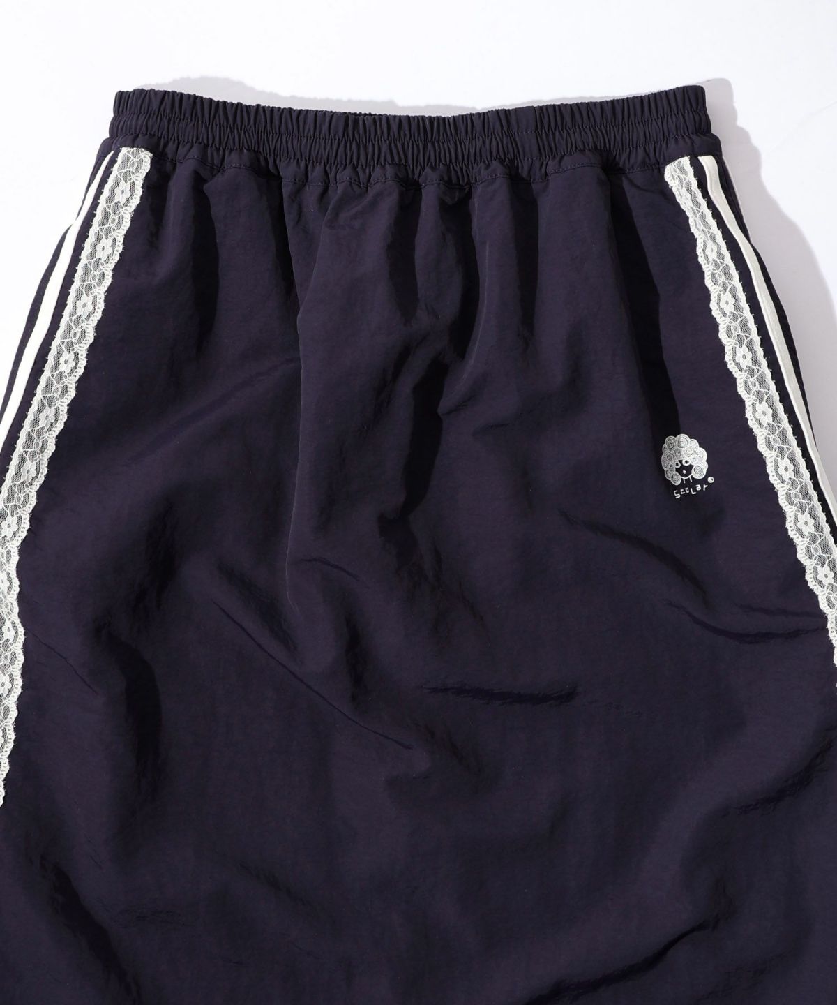 レース×ライン入りナイロンワッシャースカート-14