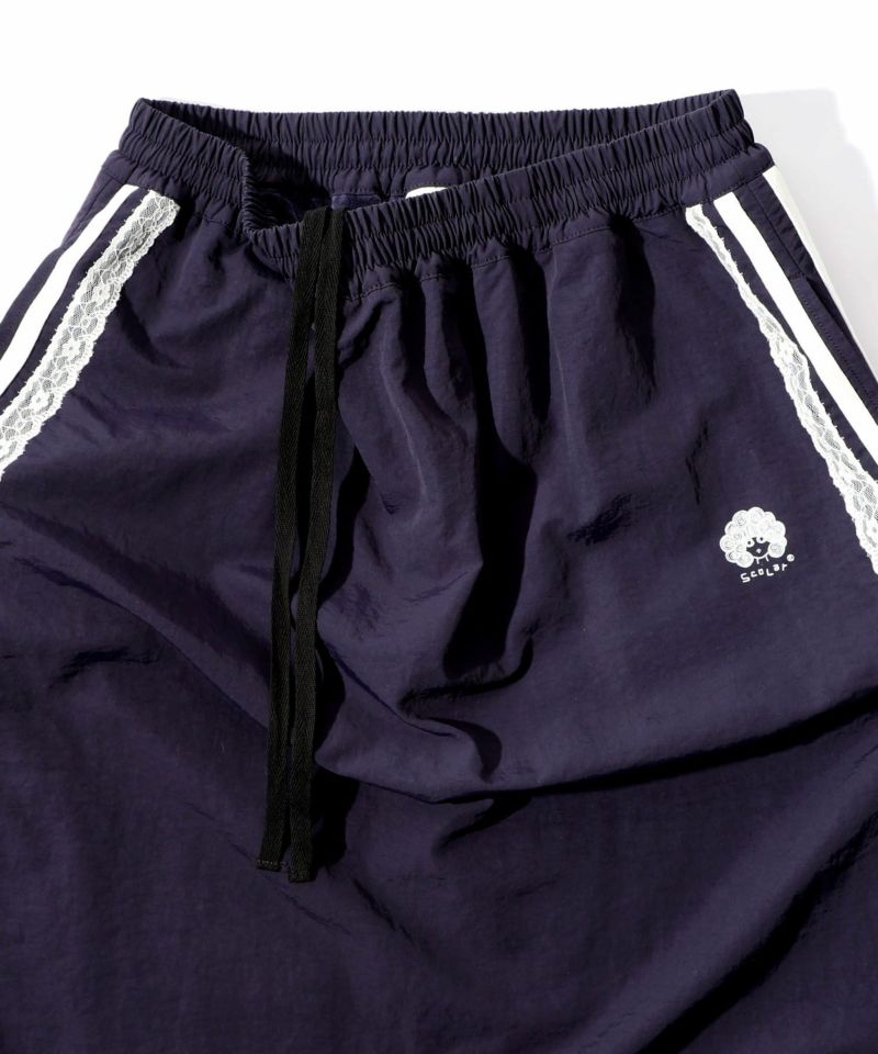 レース×ライン入りナイロンワッシャースカート-15