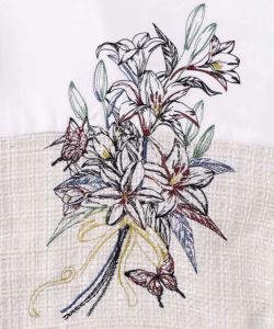 ダンボールニット×ツイード花刺繍ブルゾン-11