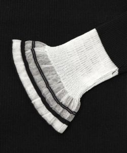 ニット×シアー袖切替ロンT-10