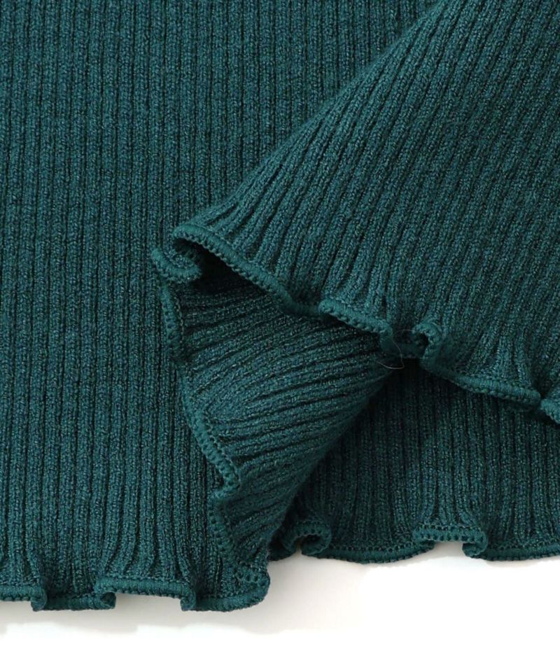 ニット×シアー袖切替ロンT-16