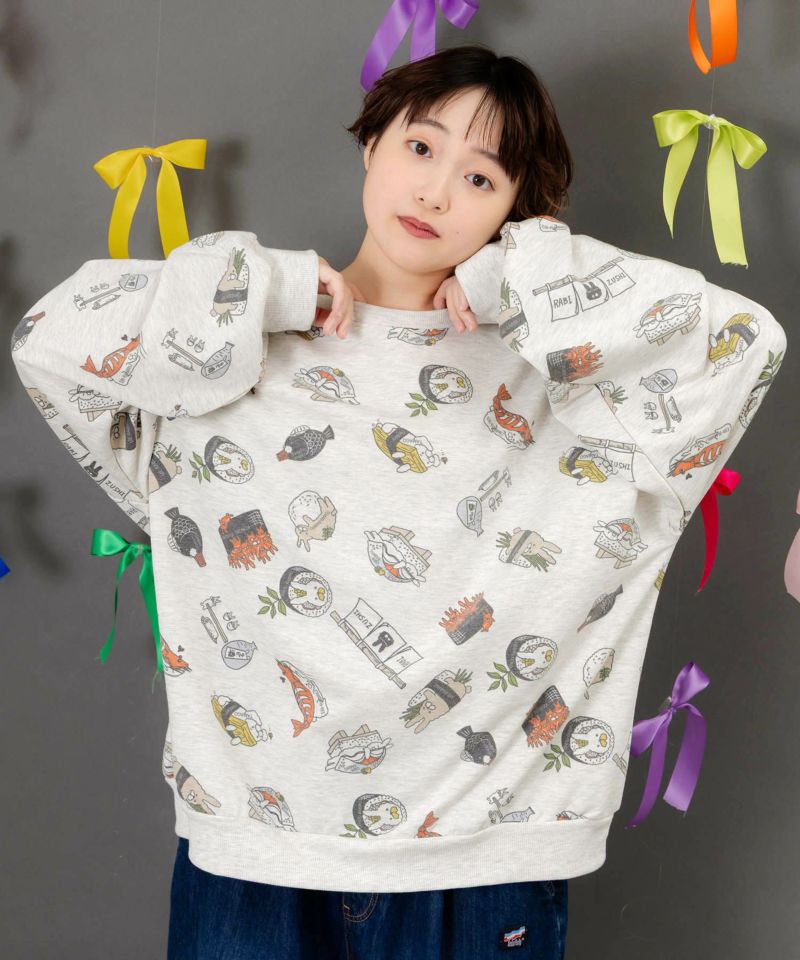 ラビル寿司尽くし裏毛プルオーバー-6