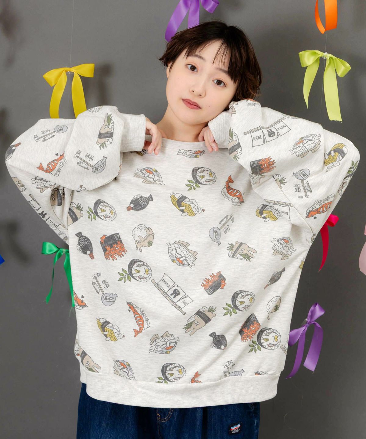 ラビル寿司尽くし裏毛プルオーバー-6