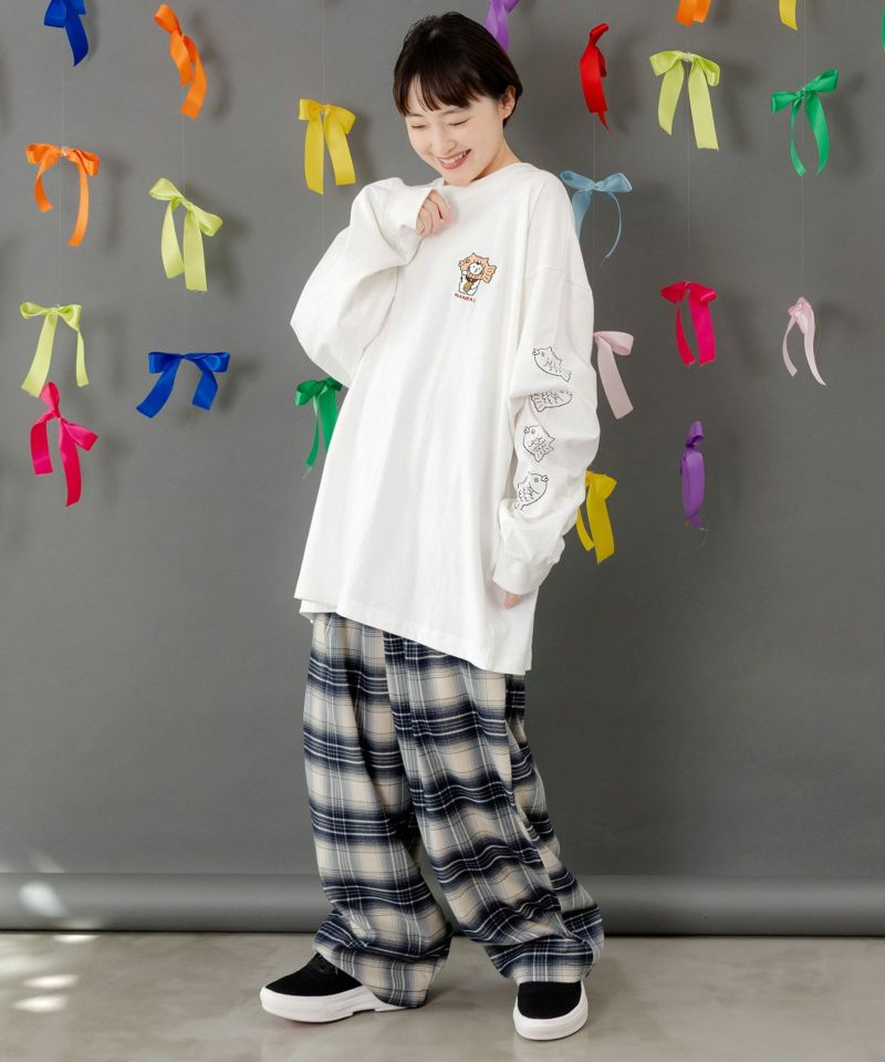 タイ焼き招きネコ刺繍ロンT-2