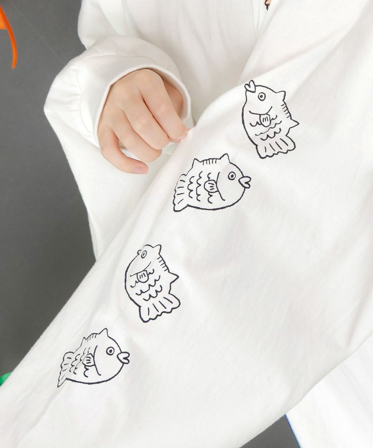 タイ焼き招きネコ刺繍ロンT-7