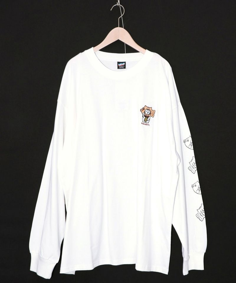 タイ焼き招きネコ刺繍ロンT-8