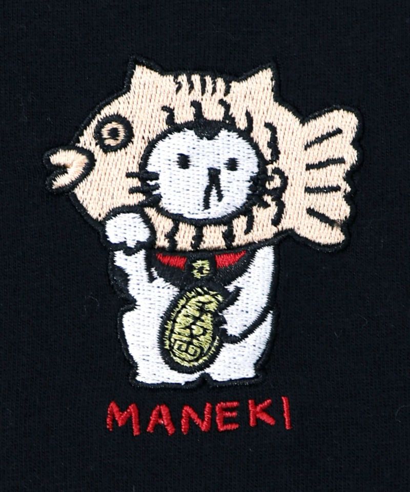 タイ焼き招きネコ刺繍ロンT-11