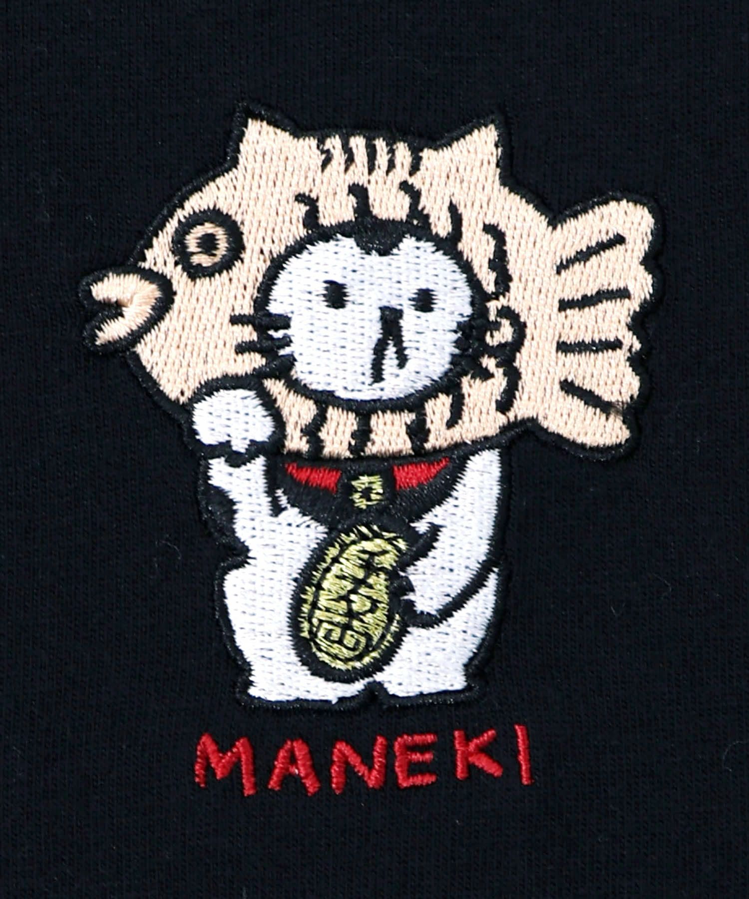 タイ焼き招きネコ刺繍ロンT-11