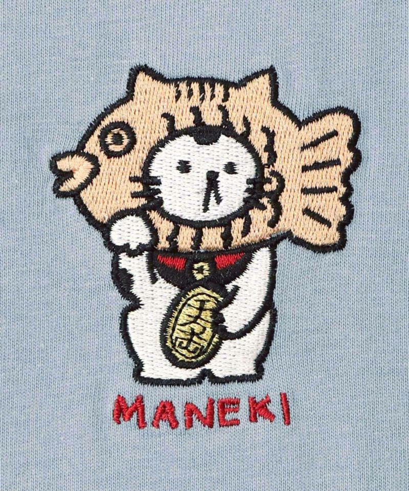 タイ焼き招きネコ刺繍ロンT-13