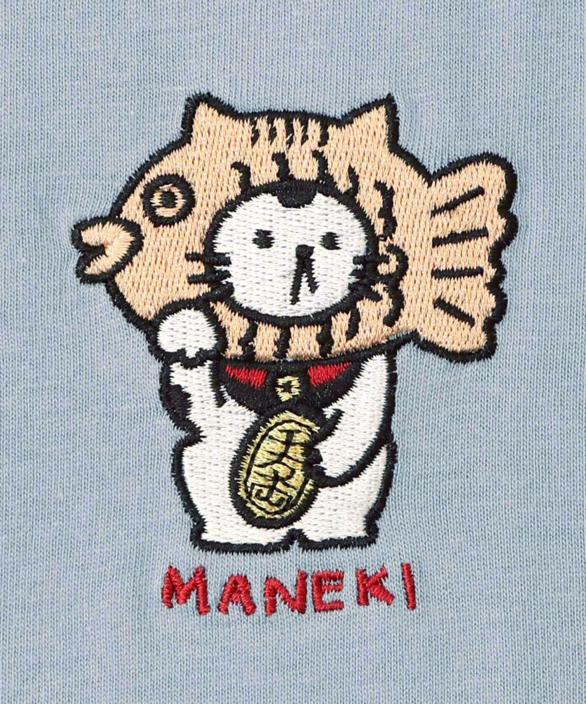 タイ焼き招きネコ刺繍ロンT-13