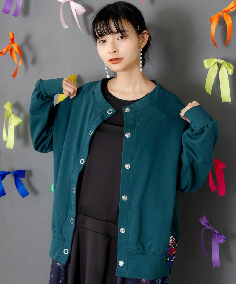 153784：裾蝶刺繍2wayミニ裏毛カーディガンの通販-ScoLar